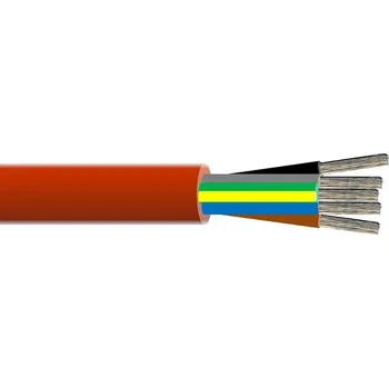 elektrický kabel ALLKABEL Kabel SiHF-J 5x1,5 silikon červenohnědý 1206018