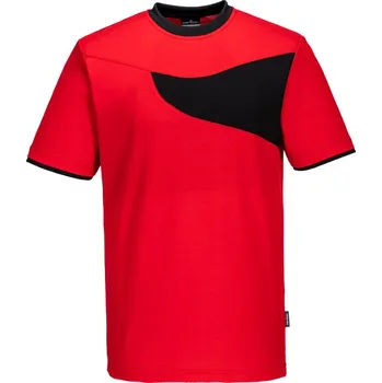 Pracovní oblečení PORTWEST Tričko PW3 Hi-Vis S/S PW211, krátký rukáv POR-PW211RBKL L Červená/černá