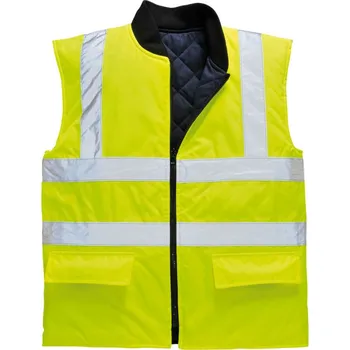 pracovní vesta PORTWEST Vesta S469 Hi-Vis, oboustranná, zateplená, reflexní POR-S469YERXS Žlutá XS