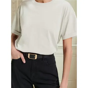 Dámské oblečení Sinsay - Tričko s krátkým rukávem - krémová - 516EU-01X - 516EU-01X-XS