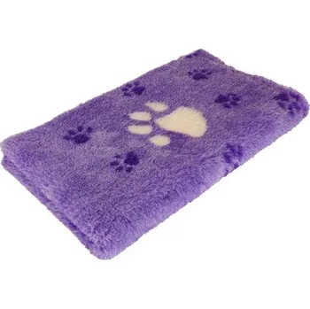Pelíšek pro psa HS VetBedding Premium fialová – fialové malé a bílé velké tlapky 100 × 80 cm