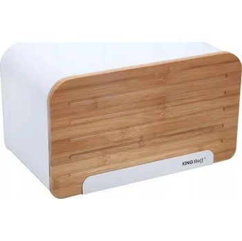 chlebník Chlebník s prkénkem Kinghoff béžový, bílý ocel