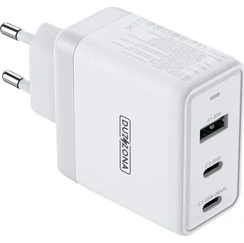 Adaptér Dux Ducis Duzzona T1 GaN s funkcí rychlonabíjení 65W bílý