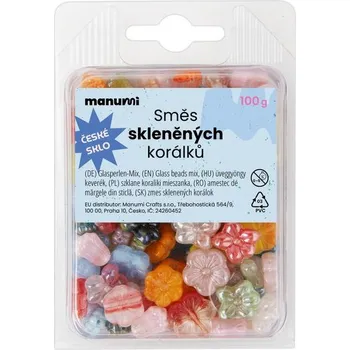Korálek Manumi směs skleněných korálků květiny