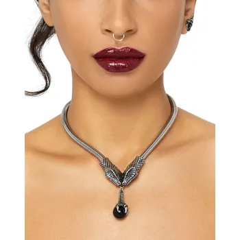 Přívěsek obojek KILLSTAR x ALCHEMY - Snake - Silver