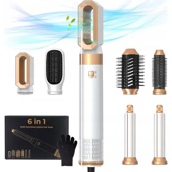 Kulma Automatická kulma na vlasy 6 v 1 stříbrná keramická 1000 W