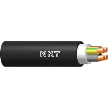 elektrický kabel Elektrický kulatý kabel YKY NKT 4x4 mm2, 1 m