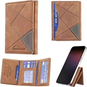MagSafe wallet Binfen Color, na kreditní karty s funkcí stojánku, 6 slotů na kartu, hnědá