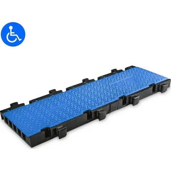 kabelová chránička Černo-modrý plastový modulární kabelový most s víkem DEFENDER MIDI 5 2D - 100 x 32,5 x 5,4 cm