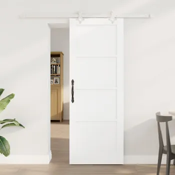 Vchodové dveře OMAXI Posuvné Dveře Bílá 73,5 x 198,5 cm Masivní borové dřevo a ocel 847799