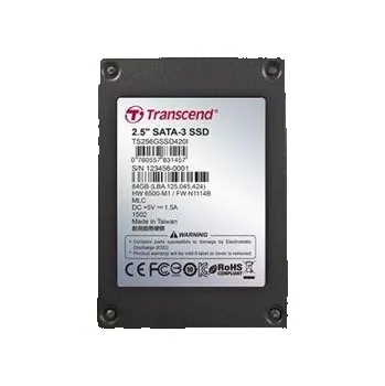 Pevný disk TRANSCEND SSD420I 256GB Industrial SSD disk2.5" SATA3, MLC, Ind., Iron case, černý