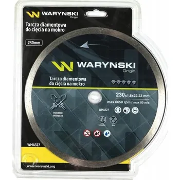 Řezný kotouč Diamantový kotouč na mokré řezání plný 230x22.2 WARYŃSKI
