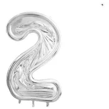 Forma číslo „2“ na latexové balóny, 126 cm, stříbrná