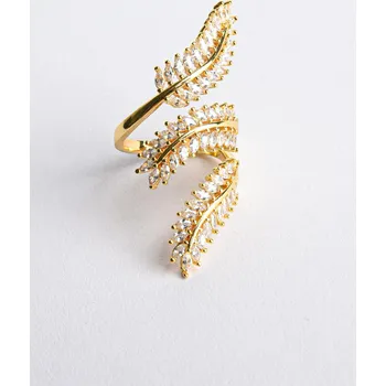 Prsten VELKÝ OTEVŘENÝ PRSTEN S LISTY PECA del SOL