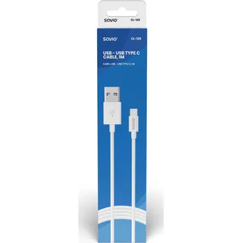 Datový kabel Kabel Savio CL-125 USB - USB typ C 1 m bílý