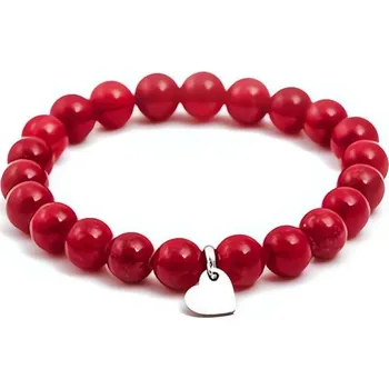 Náramek Korálkový náramek z jadeitu s přívěskem srdíčka MINK97/17 Agato