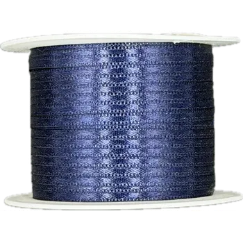 Stuha Tenká saténová stužka Navy Blue tmavě modrá 3mm x 10m (2,20 Kč/m) (Saténová stužka, barva tmavě modrá, oboulící, tenká)