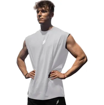 Pánské tílko Funkční pánské tílko Polyesterový sportovní materiál Výstřih do O Jednobarevné provedení Lehký střih Na trénink a volný čas bílá XS