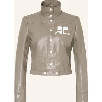 Dámský blejzr Courrèges Dámská Cropped Bunda, černošedá / bílá, 38