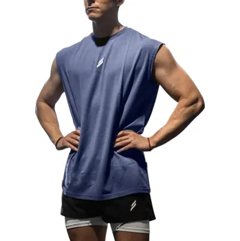 Pánské tílko Funkční pánské tílko Polyesterový sportovní materiál Výstřih do O Jednobarevné provedení Lehký střih Na trénink a volný čas tmavě modrá XL