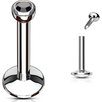 Piercing Šperky4U Piercing do brady 1,2 x 6 mm, černá barva - LB1008-1206K