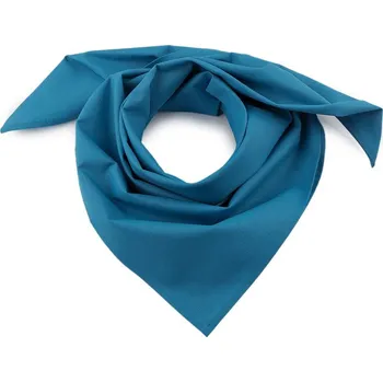 Šátek Bavlněný šátek jednobarevný 70x70 cm - 21 modrá tyrkys