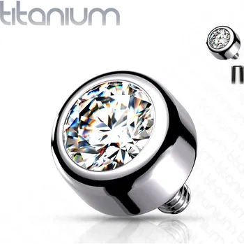 Piercing Šperky4U Náhradní kamínek TITAN, závit 1,2 mm, 3mm - TIT1066-03C
