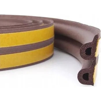 Těsnění do okna a dveří Okenní těsnění hnědé samolepicí profil P Scley 2x3m