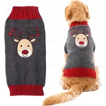 Obleček pro psa Obleček pro psa svetr vánoční zimní s jelenem M