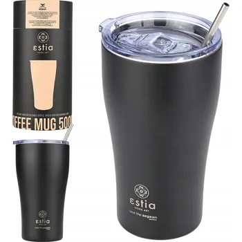 Termoska Termohrnek nepropustná termoska na kávu, čaj se slámkou 500 ml