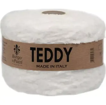 Příze Borgo de Pazzi Teddy 1 Bílá (Špagátová žinylková příze Teddy bílá)