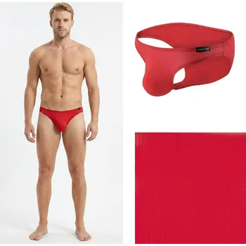 Slipy Nylonové minislipy Manview červené Velikost: S-M Anatomic; Hladké