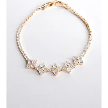 Náramek ZLATÝ NÁRAMEK S KAMÍNKY A KVĚTY PECA del SOL