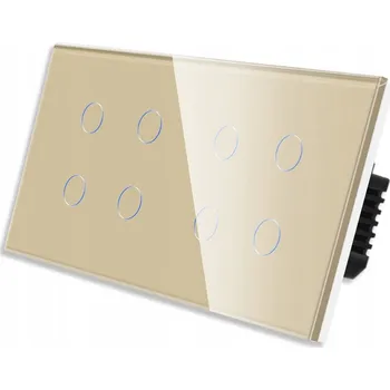 vypínač DOTYKOVÝ SPÍNAČ SVĚTLA 2x ČTYŘNÁSOBNÝ 4+4 SKLENĚNÝ VYPÍNAČ 8 TLAČÍTEK