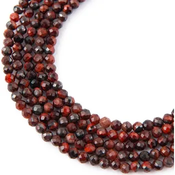 Dětské navlékací korálky Korálky z minerálu Červené tygří oko 4 mm broušené