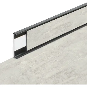 soklová lišta PVC vinylová soklová podlahová lišta Fortelock Business Forsen spring fog C015 graphite - 200 x 5,8 x 1,2 cm