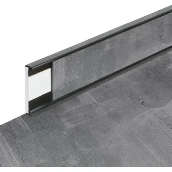 soklová lišta PVC vinylová soklová podlahová lišta Fortelock Business Viken ghost buster C004 graphite - 200 x 5,8 x 1,2 cm