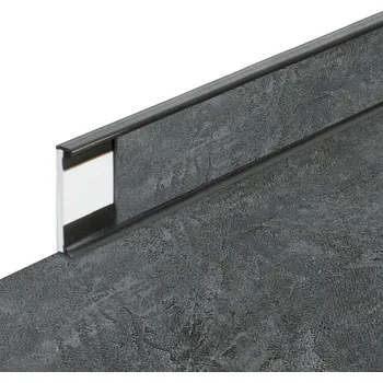 soklová lišta PVC vinylová soklová podlahová lišta Fortelock Business Forsen dark sky C019 graphite - 200 x 5,8 x 1,2 cm
