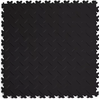 vinylová podlaha Černá plastová PVC zátěžová dlažba Fortelock Industry ECO Premium 2010 (diamant) - 51 x 51 x 0,7 cm