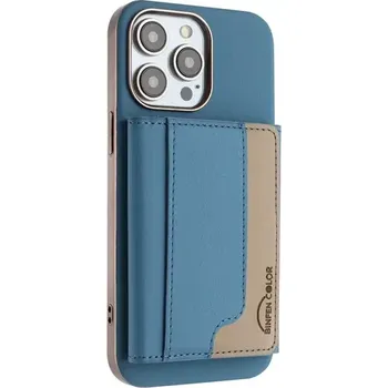 MagSafe wallet Binfen New, na kreditní karty s funkcí stojánku, 6 slotů na kartu, světle modrá