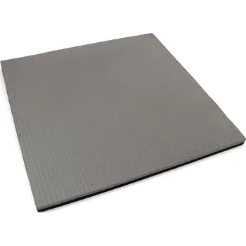 podložka na cvičení Černo-šedé oboustranné puzzle modulové tatami - 100 x 100 x 4 cm