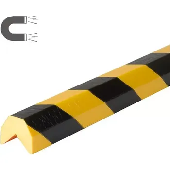 Dětská zábrana Černo-žlutá pěnová magnetická ochrana rohů zdí, stěn typ AA - 100 x 4,1 x 3,6 cm