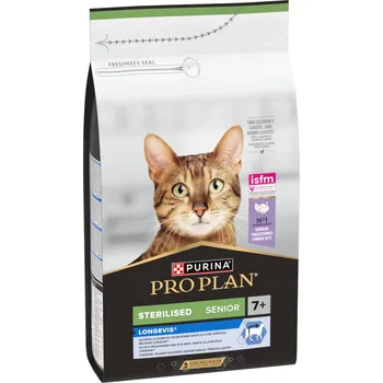 Krmivo pro kočku 4x1,5kg PURINA PRO PLAN Sterilised Senior 7+ Longevis krůtí