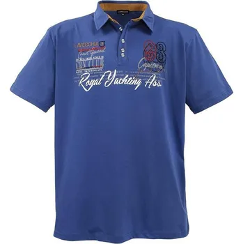 Pánské tričko LAVECCHIA polokošile pánská 4688 nadměrná velikost modrá 6XL