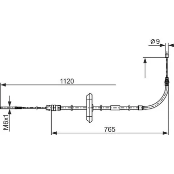 Lanko parkovací brzdy Tažné lanko, parkovací brzda BOSCH 1 987 482 867