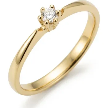Prsten ŠPERKY-NM, Dámský zlatý prsten s briliantem 1870 Barva zlata: žlutá, Velikost prstenu: 60