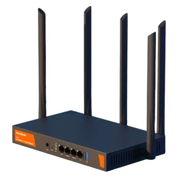 Černý Wi-Fi router pro kancelář a provozovnu Výkonná bezdrátová síť s vysokou rychlostí a stabilitou