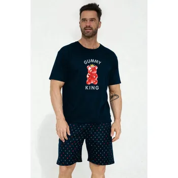 Pánské pyžamo PÁNSKÉ PYŽAMO KR 326/205 GUMOVÝ KRÁL granát M