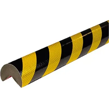 Dětská zábrana Černo-žlutá pěnová reflexní ochrana rohů zdí, stěn typ A+ - 6 x 100 cm
