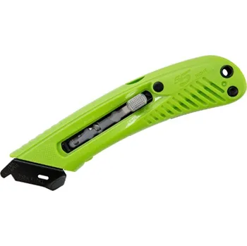 Pracovní nůž Zelený kovový bezpečnostní nůž pro praváky 3 v 1, FLOMA S5R